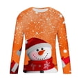 thumbnail image 4 of Awdenio Mens Shirts Christmas Snowman Shirt Long Sleeve Round Neck Loose Fit Holiday Party Pullover Tops T-shirt,Size 2XL, 4 of 5