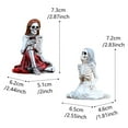 thumbnail image 3 of Glow Skeleton Couple - 2PC Posable Bride & Groom Halloween Decor with LED Base (Style F), 3 of 9