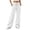 White, variant on Chiccall Women's Corduroy Wide Leg Pants Drawstring Elastic Waist Casual Trousers with Side Pockets