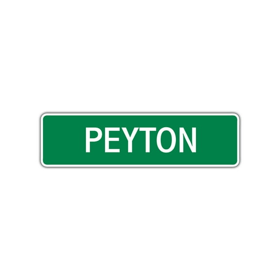 Peyton Girls Children Name Letter Printed Indoor Outdoor Unique Wall Novelty Plaque Decoration Label Aluminum Metal Sign 4"x13.5"