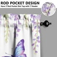 thumbnail image 5 of Butterflies and Purple Hydrangeas Kitchen Curtain Valance 3 Piece Set Short Curtain Sink Window Decor 36 Inch Small Window Treatment Tier 27.5x36 Length, 5 of 5