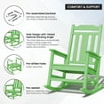 thumbnail image 5 of JUSTLET 2pc Outdoor Chair, HDPE Plastic Patio Rocking Adirondack Chairs, Light Green, 5 of 8
