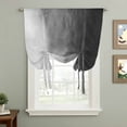 thumbnail image 2 of Black Grey Ombre Tie Up Curtains for Windows, Adjustable Balloon Window Shades, Coastal Beach Modern Abstract Art Kitchen Window Treatments Farmhouse Short Curtains with Rod Pocket 42"x45", 2 of 8