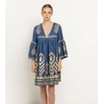 thumbnail image 2 of EASYBRAUS Women Bohemian V Neck Print Midi Dress Spring Casual A Line Vacation Dress, 2 of 4
