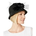 thumbnail image 1 of August Hat Womens Feather Flower & Netting Cloche (Black), 1 of 3