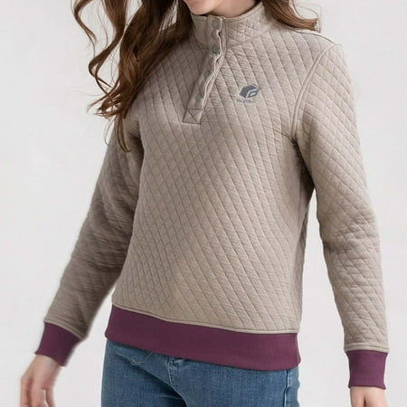 

HINDUNY Women S En-Joy Knit Half Zip Khaki M Super Soft And Breathable Upper To Stay Cool