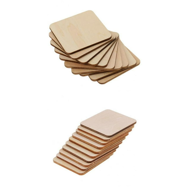 20 Piezas, 2 Tamaños (50 Mm, 60 Mm) Piezas de Cuadradas MDF Sin Terminar licencia en