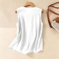 thumbnail image 6 of Lumtrix Womens Tank Tops Loose Fit Cotton Linen V Neck Henley Sleeveless Shirt Casual 2026 Summer Beach Top White L, 6 of 6