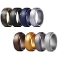 thumbnail image 3 of 8 Pieces Silicone Rings Men Band Silicone Rubber Women Band Sport Rings Outdoor Rings Size 8, 3 of 9