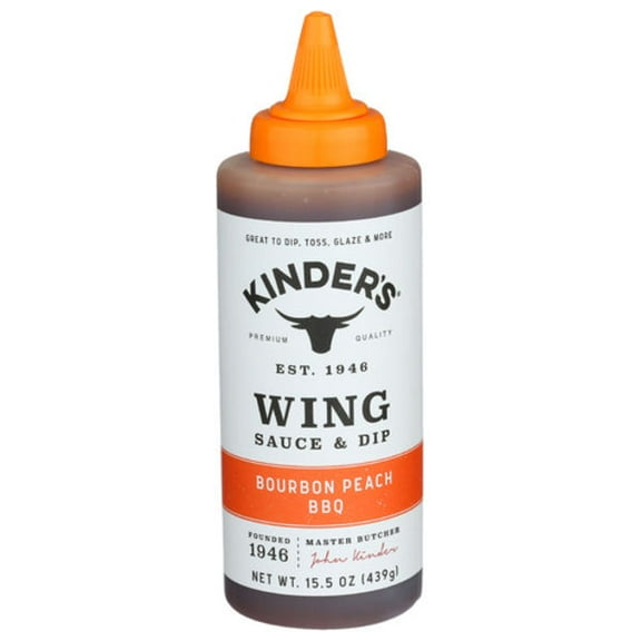 2X - Kinder's Bourbon Peach BBQ Wing Sauce 15.5 oz Package May Vary