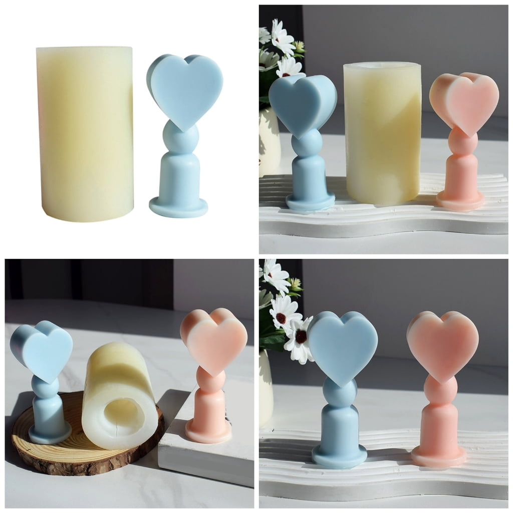 Heart Walking Stick Silicone Molds Epoxy Resin Silicone Molds for Candle Making