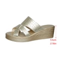 thumbnail image 6 of Women's Crocodile Embossed Cross Strap Wedge Slides Wide Width Open Toe Summer Casual Sandals Lightweight Thick Bottom Platform Comfort Outdoor Beach Slippers, 6 of 10