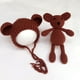 thumbnail image 2 of Accesorios de fotografía para recién nacidos, juguetes de oso de punto para niños y niñas de ganchillo con sombrero de oso, adecuado para bebés de 0 a 2 meses (marrón) Feliz Sencillez, 2 of 2