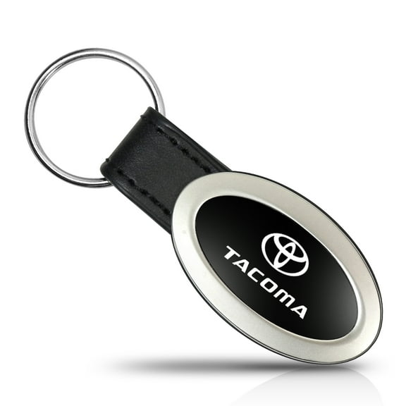 Toyota Tacoma Oval Leather Key Chain (Black)