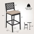 thumbnail image 3 of Costway Set of 2 Outdoor Bar Height Dining Chairs Patio Metal Bar Stools  with Cushion, 3 of 7