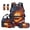 Fire Baseball American Flag, variant on Yuyamidu Train School Backpack for Boys with Lunch Box 17 Inch Bookbag for High Middle Elementary School Girls Insulated Lunch Bag Kids Pencil Case Bookmarks, 5 Pieces