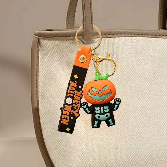 YingYouFu in The Dark Halloween Keychain - Luminous Pumpkin Pendant for Backpack Keys Gift, Durables Rubber Alloy Accessory, Funs Party Decor, Multicolor-B