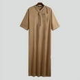 thumbnail image 3 of INCERUN Men's Muslim Clothing Islamic Saudi Arab Long Maxi Kaftan Thobe Robe, 3 of 10