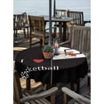 thumbnail image 2 of Outdoor Tablecloths with Umbrella Hole & Zipper, Basketball Round Tablecloth 54 Inch, Modern Funny Minimalist Sports Waterproof Table Cloth, Patio/Pool/Picnic Table Covers, 2 of 8