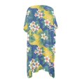 thumbnail image 3 of SCRAWLGOD Plumeria Print Womens Swimsuit Coverup Monstera Palm Leaf Print Casual Long Bathing Suit Cover Up Lightweight Soft Beach Cover Up for Beach Party, 3 of 6