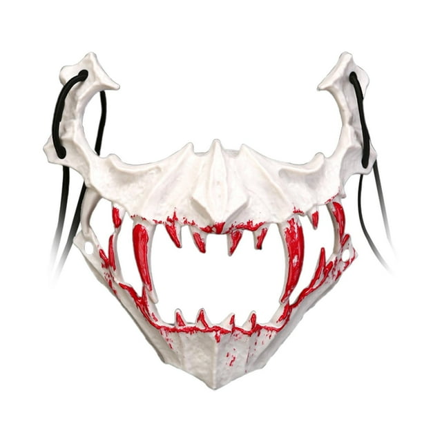Máscara de Halloween decorativa práctica para hombres adultos conveniente accesorio de disfraz medio Blanco