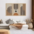 thumbnail image 4 of Large Mid Century Modern Wall Art Framed Abstract Geometric Wall Art Set of 3 Wood Boho Wall Decor for Living Room Bedroom Office 16 x32 Inch, 4 of 8