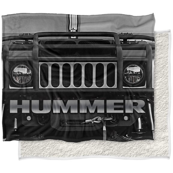 Hummer Blanket, 50'x60' Front Facing Silky Touch Sherpa Back Super Soft Throw Blanket