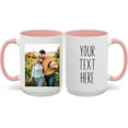 thumbnail image 1 of Custom Photo and Text Mug, Personalized Ceramic Coffee Mug with Pictures, Names, or Logo,Unique Gift for Men & Women, Tea Cup Set for Any Occasion (Pink, 15 Oz), 1 of 3