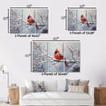 thumbnail image 4 of Designart "Winter Wonderland Cardinal Red Bird in Canada IV" Animals Wall Art Prints Set, 4 of 5
