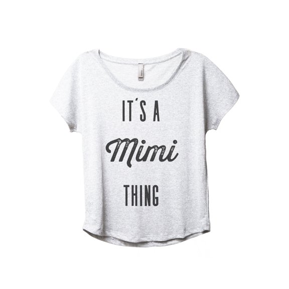 It's A Mimi Thing Women's Fashion Slouchy Dolman T-Shirt Tee Heather White 3X-Large