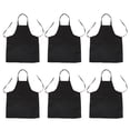 thumbnail image 1 of 6X Unisex 2 Bolsillo Negro Delantal Peto de Cocina, Un Tamano de Medio, 1 of 9