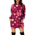 thumbnail image 1 of Pompotops Robe Sweat à Capuche Imprimée pour la Saint-Valentin pour Femmes avec Poche en Solde, 1 of 4