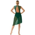 thumbnail image 2 of iEFiEL Womens Lyrical Modern Dance Dress Mesh High Low Skirt Gymnastics Ballerina Dancewear Green XXL, 2 of 7
