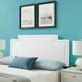 thumbnail image 2 of Headboard, Twin Size, White, Velvet, Modern Contemporary Mid-Century French Country, Mid Century Bedroom Master Guest Suite Room, 2 of 9