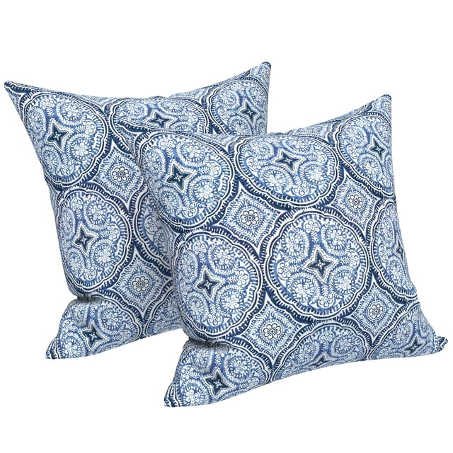 Fundas de almohada LVTXIII, cuadradas para exteriores, 45 x 45 cm, 2 unidades, color azul