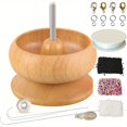 thumbnail image 1 of 1set Beading Bowl Spinner With Beading Thread, Cotton Thread, 2 Beading Needles, Needle Threader, Lobster Clasp, Open Jump Ring And 3 Bags Seed Beads For DIY Jewelry Making Kit, 1 of 4