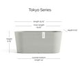 thumbnail image 2 of Ecopots Tokyo 15.75" x 6.5" x 6.5" Oval White Gray Plastic Planter, 2 of 4
