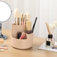 thumbnail image 3 of Desk Pencil Pen Holder, 3 Slots 360-Degree Spinning Pencil Pen Desk Organizers - khaki, 3 of 5