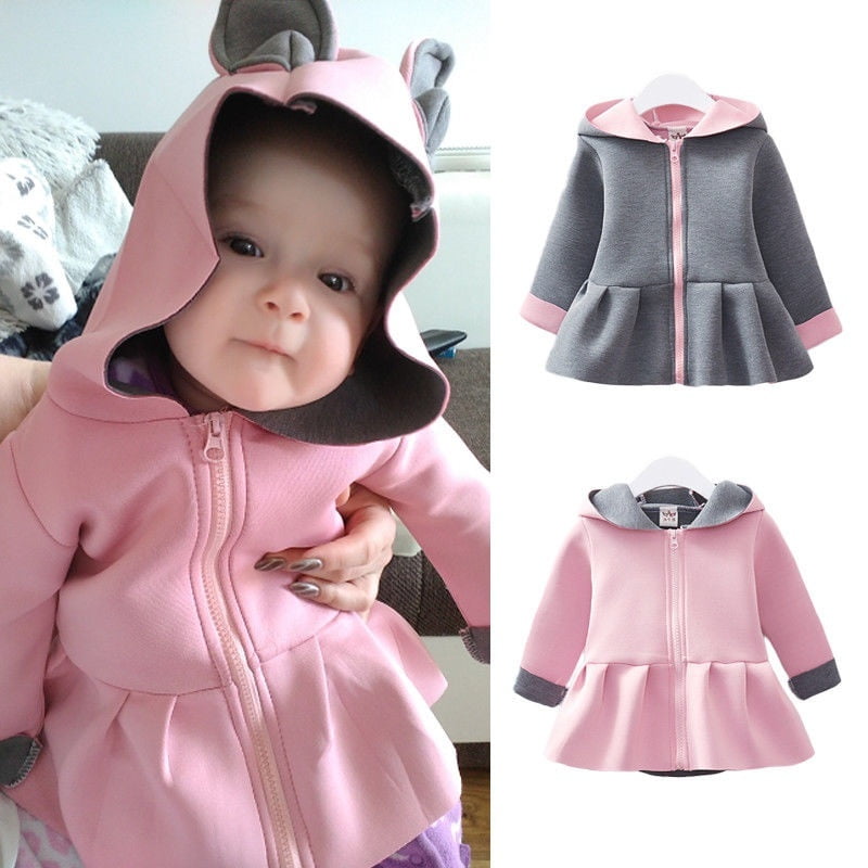 Nituyy Infant Toddler Baby Girls 3d Rabbit Ears Hooded Coats Long Sleeve Zipper Jacket Outwear Warm Fall Winter Clothes Walmart Com Walmart Com