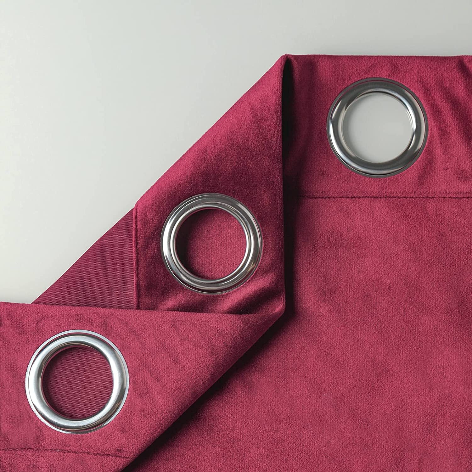 VOGOL Red Embroidered 80% Blackout Curtains for Living Room, Luxury Velvet Curtain Window Panels for Bedroom, 1 Set, W52"xL63"