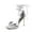 SILVER-PAT, variant on Lace Up High Heels Stilletos Heels for Women Strappy Gladiator Open Square Toe Heels Fashion Dressy Heels Wedding Bridal Pumps Sandals Shoes