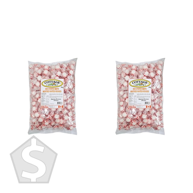 Cottage Country Rayure Rouge Menthe, 2 kg - Lot de 2