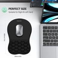 thumbnail image 5 of TECKNET BASICS Ergonomic Mouse Pad, Memory Foam with Massage Design, Non-Slip PU Base for Pain Relief, 12*8"for Desk Home Office Gaming, Black, 5 of 8