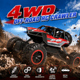 thumbnail image 3 of JoyStone 1:12 RC Cars 4WD Off-Road 2.4Ghz RC Monster Truck with Metal Shell and Light, Remote Control Car Crawler for Adult and Kid, 2 Batteries, Red, 3 of 10
