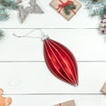 thumbnail image 3 of Northlight 5" Shiny Red and White Glittered Striped Glass Finial Christmas Ornament, 3 of 6
