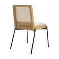 thumbnail image 4 of Tcbosik 2 Pack Upholstered Dining Chairs, Linen Fabric Kitchen Chair, Side Chair with Rattan Back and Metal Legs, Easy Assembly, Beige, 4 of 9