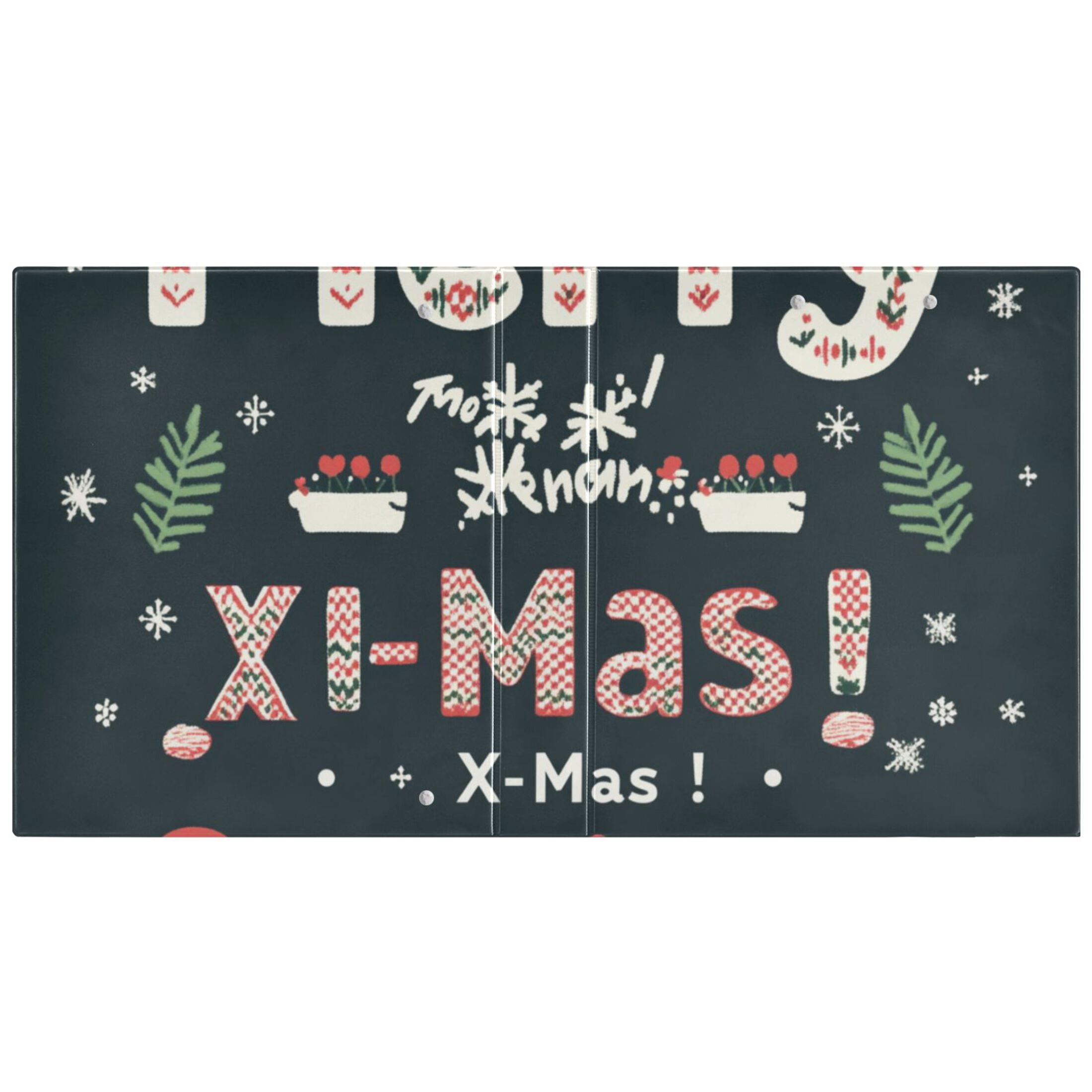 Merry Christmas Words 3 Ring Binders 1.5 inch Hardcover File Folders with Interior Pockets A4 Size Organizer for School Office Hospital