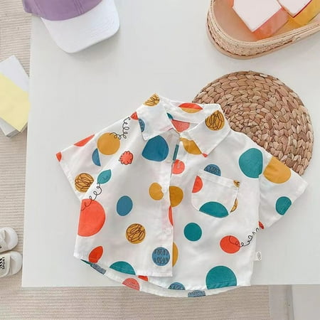 

NIZELUK Boys Clothes Baby Boy Clothes Fall Savings Clearance Sales 1-10 Years Children s Flower Shirt Boys And Girls Short-sleeved Summer Primary School Students Floral Thin Summer Clothes For Babies