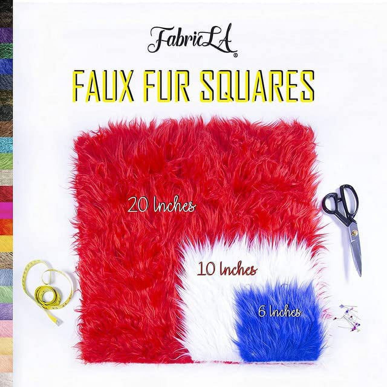 FabricLA Shaggy Faux Fur Fabric - 28" X 28" Inches Pre Cut - Use Fake Fur Fabric for DIY Craft, Fashion Accessory, Home Decoration, Hobby