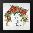 thumbnail image 2 of Finn, Livi 12x12 Black Modern Framed Museum Art Print Titled - Holiday Poinsettia Love And Peace, 2 of 5